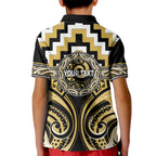 Aotearoa Ngati Tama Personalised Kid Polo Shirt Maori Iwi Poutama Puhoro Tattoo