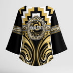 Aotearoa Ngati Tama Personalised Kimono Sleeve Blouse Maori Iwi Poutama Puhoro Tattoo