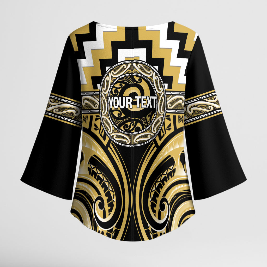 Aotearoa Ngati Tama Personalised Kimono Sleeve Blouse Maori Iwi Poutama Puhoro Tattoo