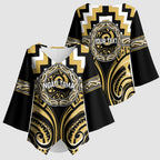 Aotearoa Ngati Tama Personalised Kimono Sleeve Blouse Maori Iwi Poutama Puhoro Tattoo