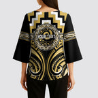 Aotearoa Ngati Tama Personalised Kimono Sleeve Blouse Maori Iwi Poutama Puhoro Tattoo