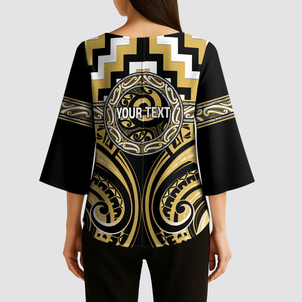 Aotearoa Ngati Tama Personalised Kimono Sleeve Blouse Maori Iwi Poutama Puhoro Tattoo