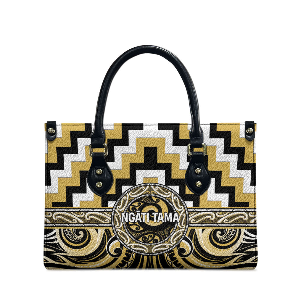 Aotearoa Ngati Tama Leather Bag Maori Iwi Poutama Puhoro Tattoo