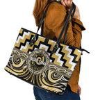 Aotearoa Ngati Tama Leather Tote Bag Maori Iwi Poutama Puhoro Tattoo