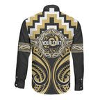Aotearoa Ngati Tama Personalised Long Sleeve Button Shirt Maori Iwi Poutama Puhoro Tattoo