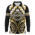 Aotearoa Ngati Tama Personalised Long Sleeve Polo Shirt Maori Iwi Poutama Puhoro Tattoo