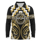 Aotearoa Ngati Tama Personalised Long Sleeve Polo Shirt Maori Iwi Poutama Puhoro Tattoo