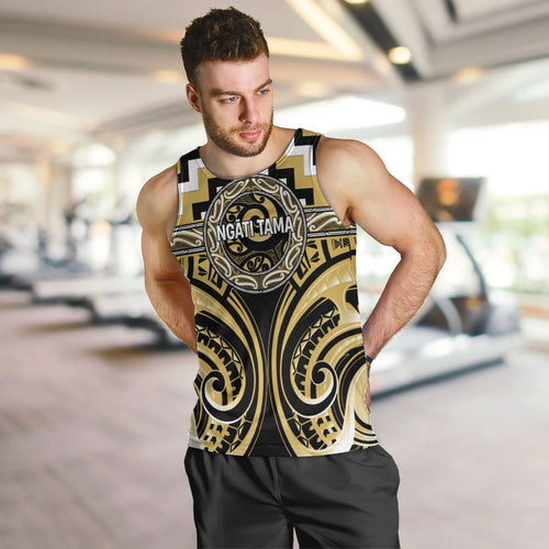 Aotearoa Ngati Tama Personalised Men Tank Top Maori Iwi Poutama Puhoro Tattoo