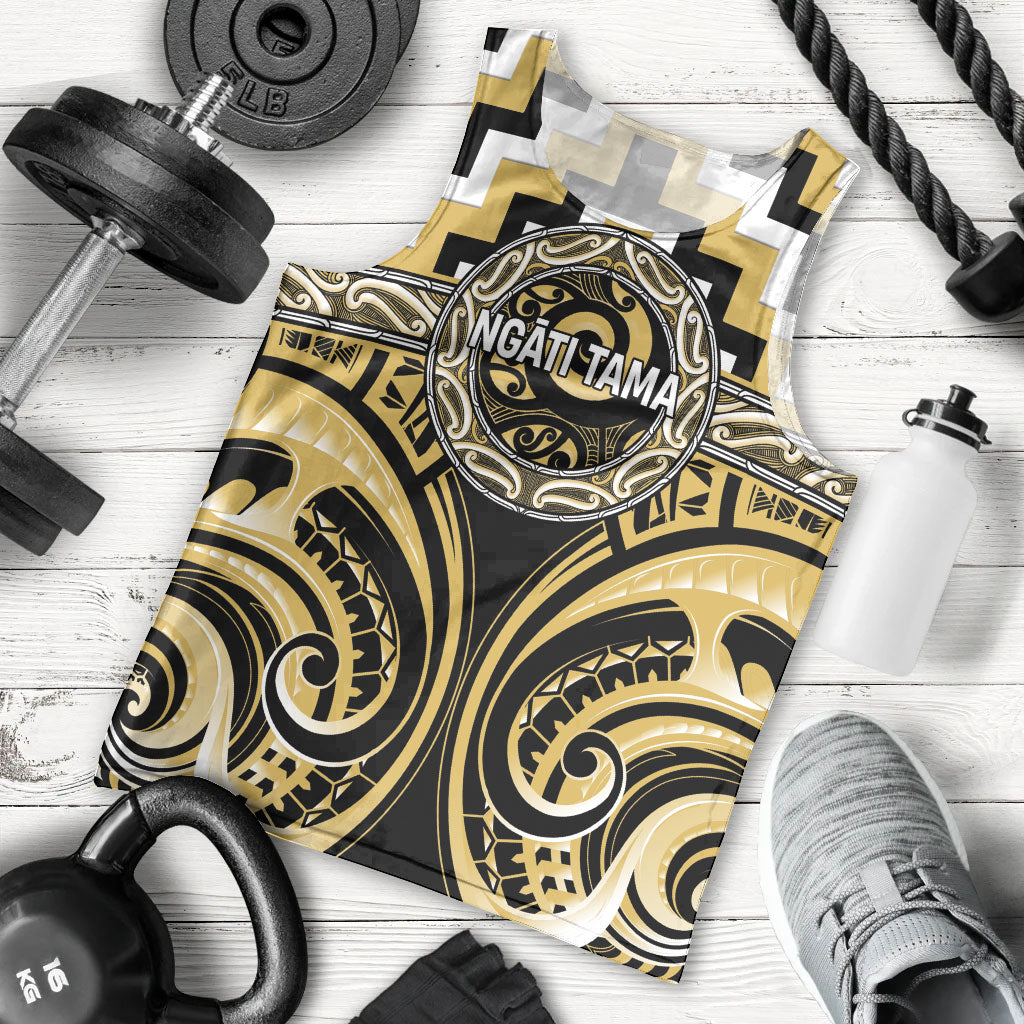 Aotearoa Ngati Tama Personalised Men Tank Top Maori Iwi Poutama Puhoro Tattoo