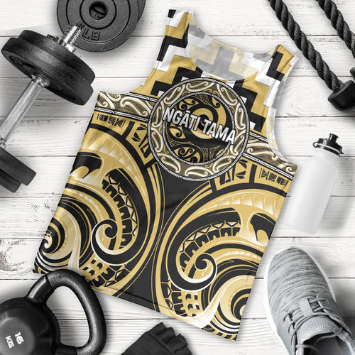Aotearoa Ngati Tama Personalised Men Tank Top Maori Iwi Poutama Puhoro Tattoo