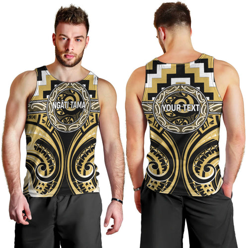 Aotearoa Ngati Tama Personalised Men Tank Top Maori Iwi Poutama Puhoro Tattoo