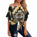 Aotearoa Ngati Tama Personalised Off Shoulder Wrap Waist Top Maori Iwi Poutama Puhoro Tattoo