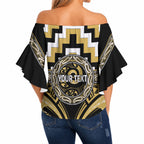 Aotearoa Ngati Tama Personalised Off Shoulder Wrap Waist Top Maori Iwi Poutama Puhoro Tattoo