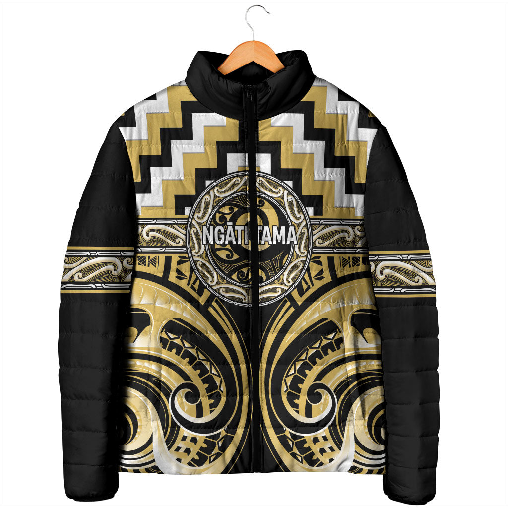 Aotearoa Ngati Tama Personalised Padded Jacket Maori Iwi Poutama Puhoro Tattoo
