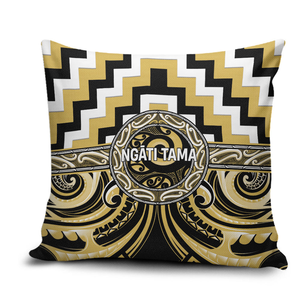 Aotearoa Ngati Tama Pillow Cover Maori Iwi Poutama Puhoro Tattoo