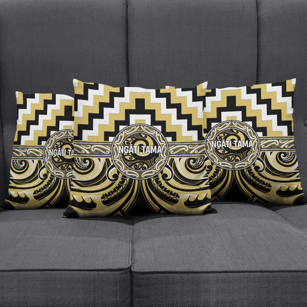 Aotearoa Ngati Tama Pillow Cover Maori Iwi Poutama Puhoro Tattoo