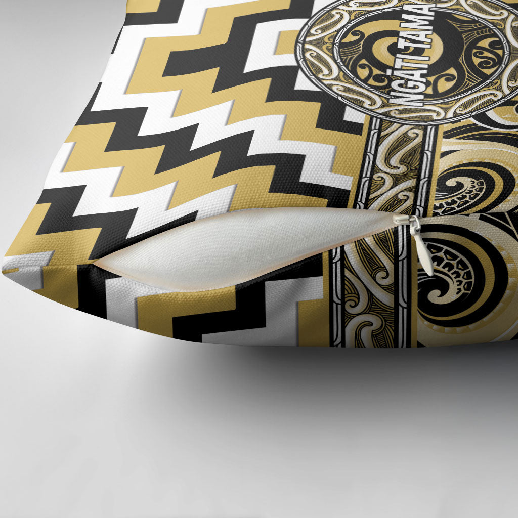 Aotearoa Ngati Tama Pillow Cover Maori Iwi Poutama Puhoro Tattoo