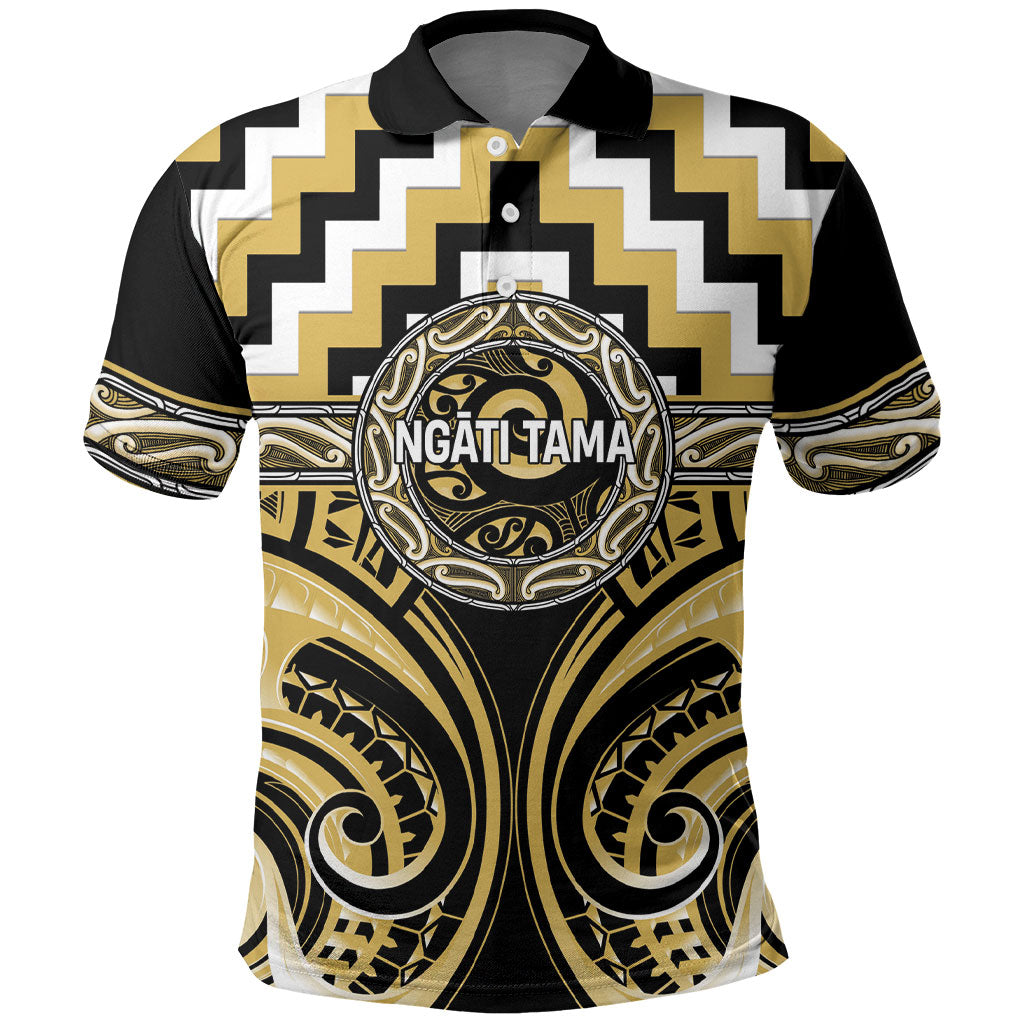 Aotearoa Ngati Tama Personalised Polo Shirt Maori Iwi Poutama Puhoro Tattoo
