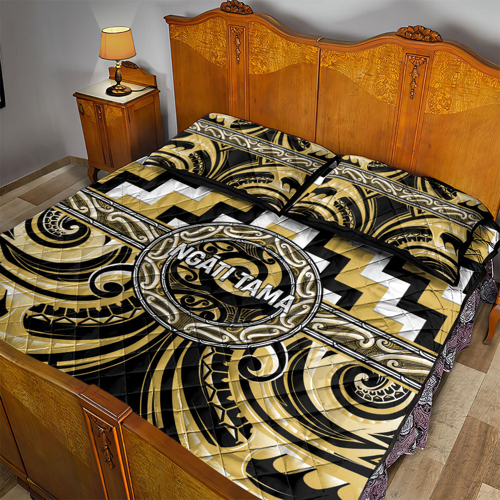 Aotearoa Ngati Tama Quilt Bed Set Maori Iwi Poutama Puhoro Tattoo