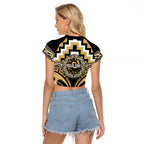 Aotearoa Ngati Tama Personalised Raglan Cropped T Shirt Maori Iwi Poutama Puhoro Tattoo