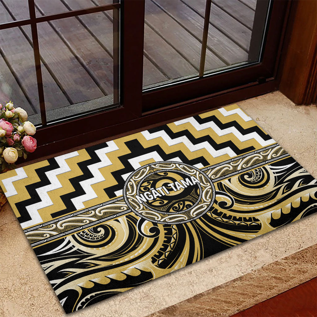 Aotearoa Ngati Tama Rubber Doormat Maori Iwi Poutama Puhoro Tattoo