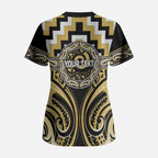 Aotearoa Ngati Tama Personalised Scrub Top Maori Iwi Poutama Puhoro Tattoo