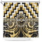 Aotearoa Ngati Tama Shower Curtain Maori Iwi Poutama Puhoro Tattoo