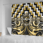Aotearoa Ngati Tama Shower Curtain Maori Iwi Poutama Puhoro Tattoo