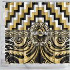 Aotearoa Ngati Tama Shower Curtain Maori Iwi Poutama Puhoro Tattoo