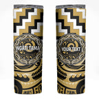 Aotearoa Ngati Tama Personalised Skinny Tumbler Maori Iwi Poutama Puhoro Tattoo