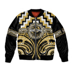 Aotearoa Ngati Tama Personalised Sleeve Zip Bomber Jacket Maori Iwi Poutama Puhoro Tattoo