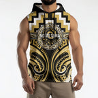 Aotearoa Ngati Tama Personalised Sleeveless Hoodie Maori Iwi Poutama Puhoro Tattoo