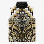 Aotearoa Ngati Tama Personalised Sleeveless Puffer Jacket Maori Iwi Poutama Puhoro Tattoo