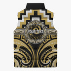 Aotearoa Ngati Tama Personalised Sleeveless Puffer Jacket Maori Iwi Poutama Puhoro Tattoo