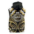 Aotearoa Ngati Tama Personalised Sleeveless Zip Hoodie Maori Iwi Poutama Puhoro Tattoo