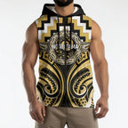 Aotearoa Ngati Tama Personalised Sleeveless Zip Hoodie Maori Iwi Poutama Puhoro Tattoo