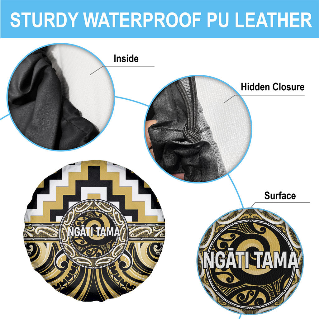 Aotearoa Ngati Tama Spare Tire Cover Maori Iwi Poutama Puhoro Tattoo
