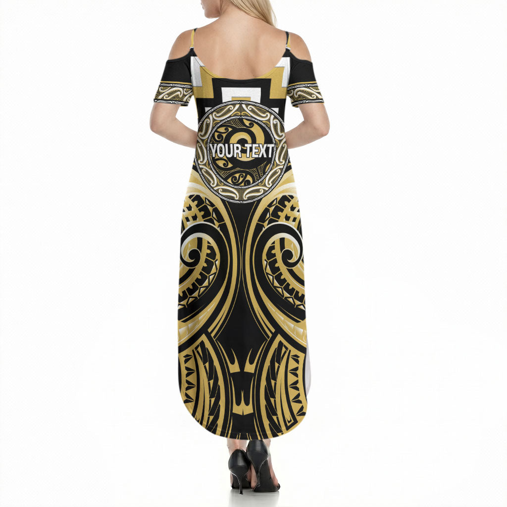 Aotearoa Ngati Tama Personalised Summer Maxi Dress Maori Iwi Poutama Puhoro Tattoo