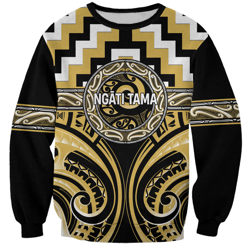 Aotearoa Ngati Tama Personalised Sweatshirt Maori Iwi Poutama Puhoro Tattoo