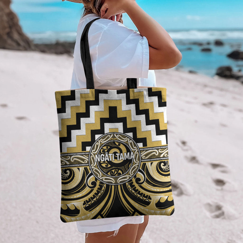 Aotearoa Ngati Tama Tote Bag Maori Iwi Poutama Puhoro Tattoo