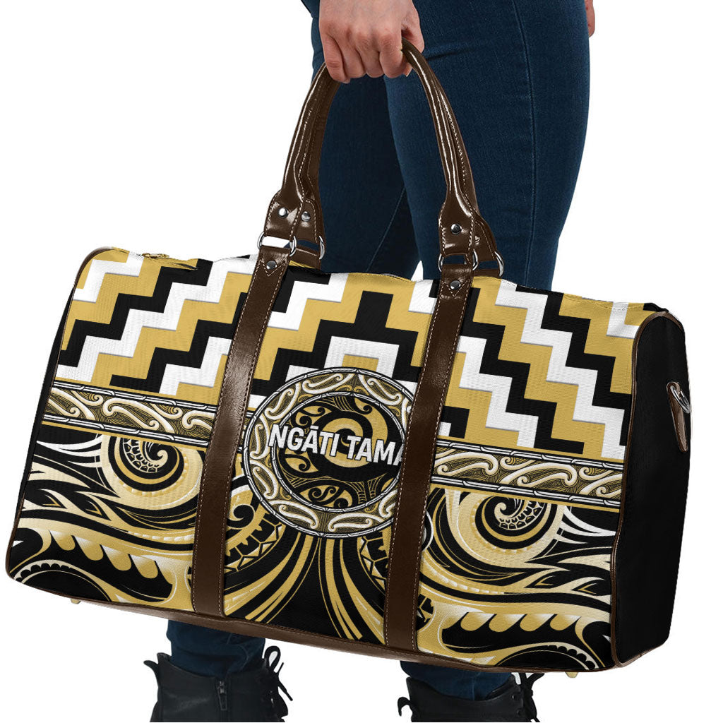 Aotearoa Ngati Tama Travel Bag Maori Iwi Poutama Puhoro Tattoo