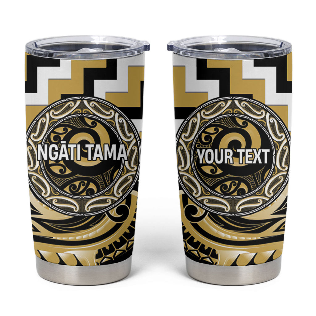 Aotearoa Ngati Tama Personalised Tumbler Cup Maori Iwi Poutama Puhoro Tattoo