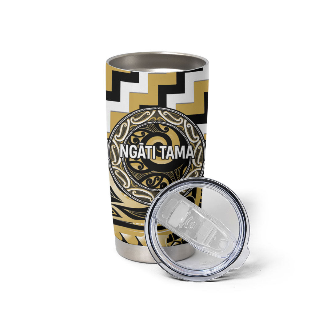 Aotearoa Ngati Tama Personalised Tumbler Cup Maori Iwi Poutama Puhoro Tattoo