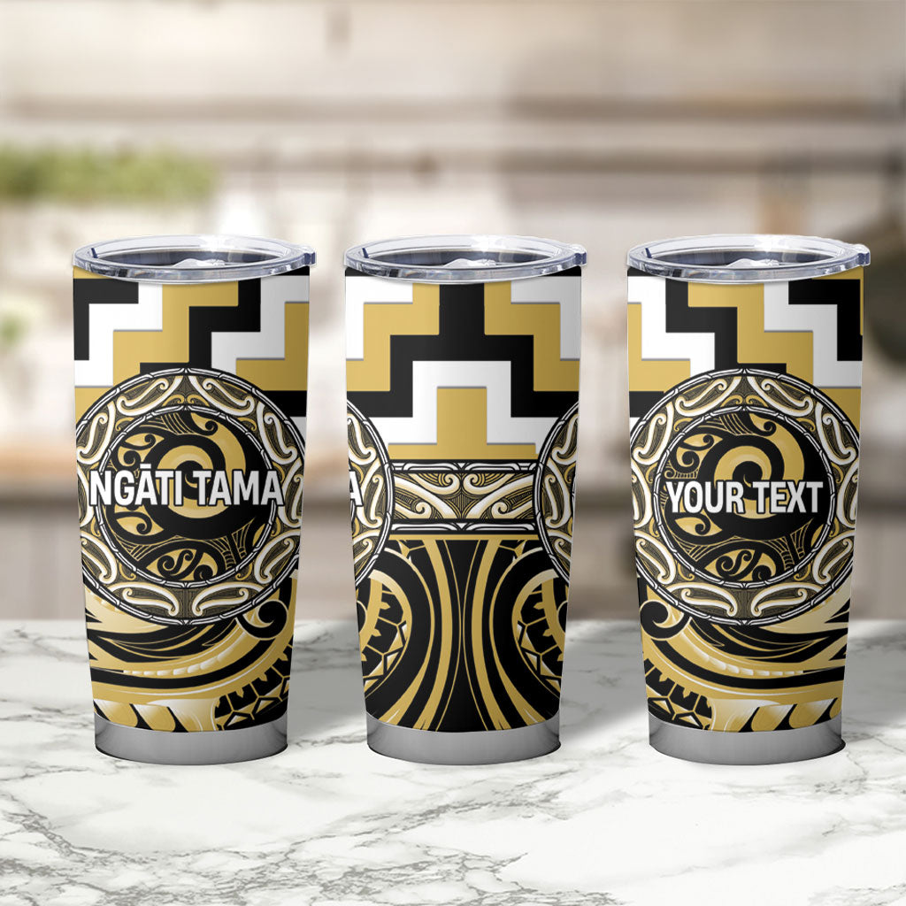 Aotearoa Ngati Tama Personalised Tumbler Cup Maori Iwi Poutama Puhoro Tattoo