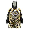 Aotearoa Ngati Tama Personalised Wearable Blanket Hoodie Maori Iwi Poutama Puhoro Tattoo