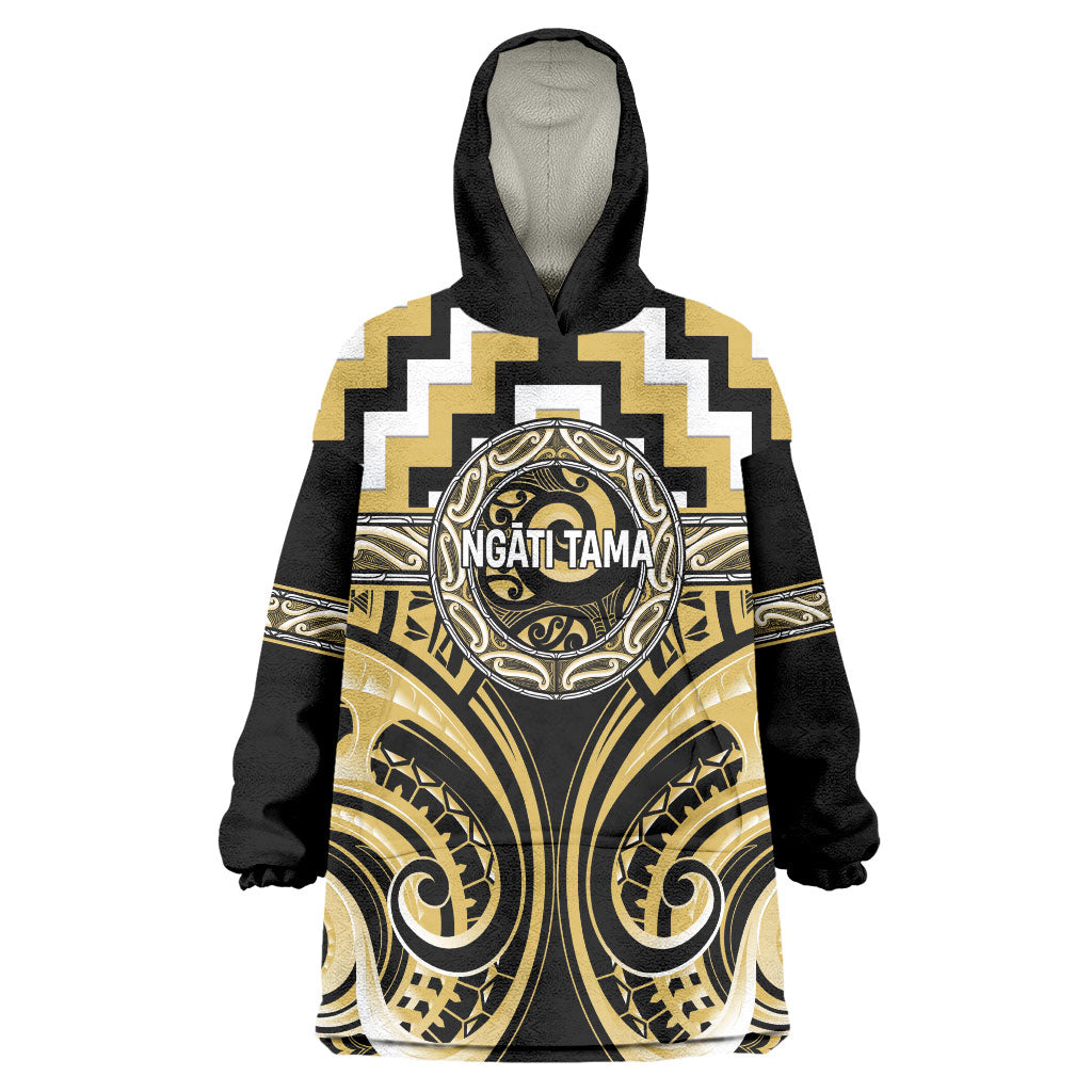 Aotearoa Ngati Tama Personalised Wearable Blanket Hoodie Maori Iwi Poutama Puhoro Tattoo