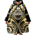 Aotearoa Ngati Tama Personalised Wearable Blanket Hoodie Maori Iwi Poutama Puhoro Tattoo