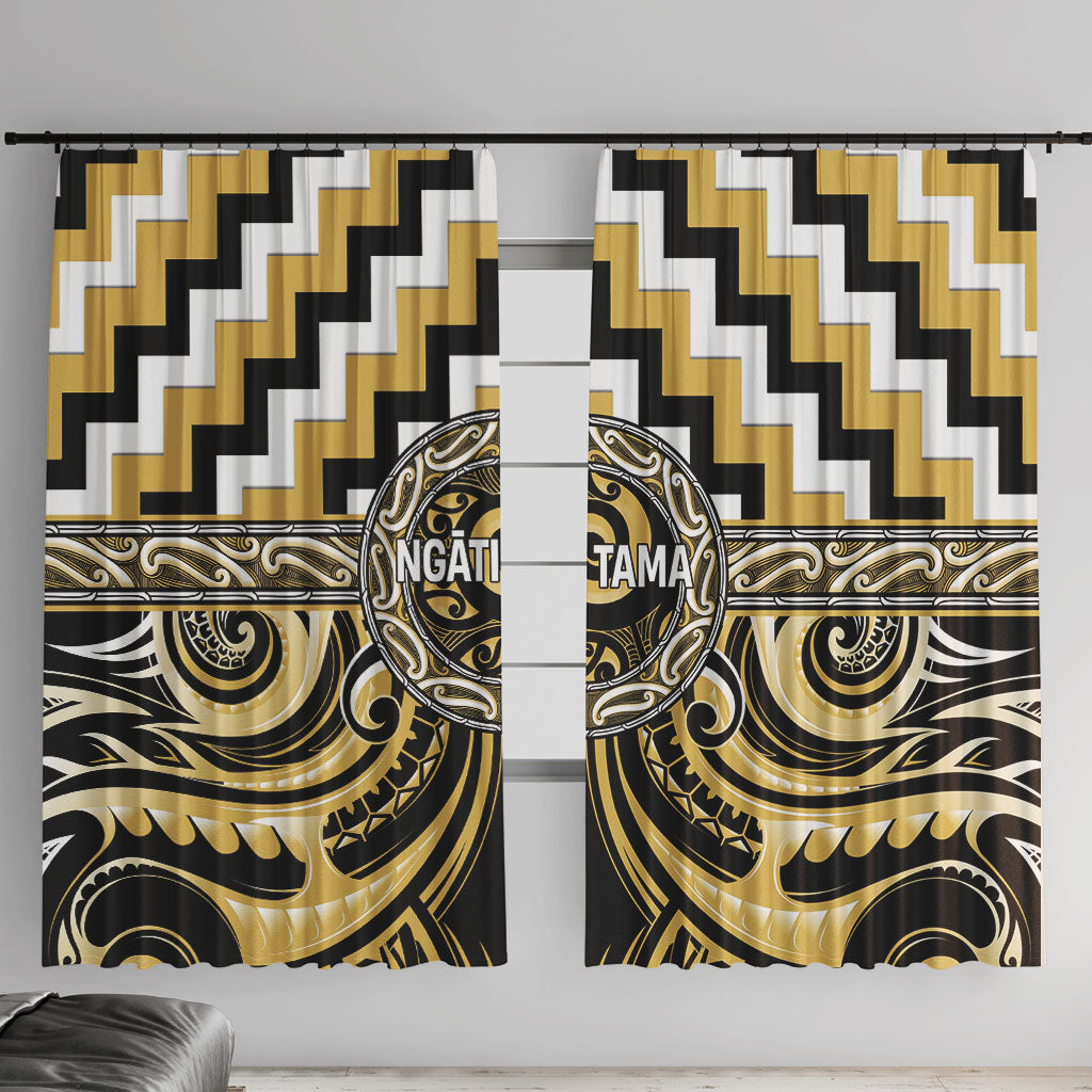 Aotearoa Ngati Tama Window Curtain Maori Iwi Poutama Puhoro Tattoo
