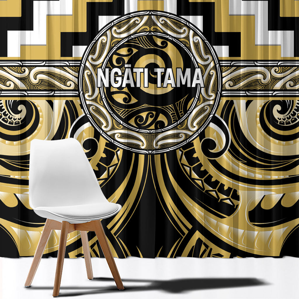 Aotearoa Ngati Tama Window Curtain Maori Iwi Poutama Puhoro Tattoo