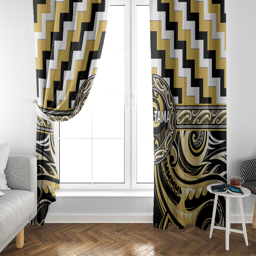 Aotearoa Ngati Tama Window Curtain Maori Iwi Poutama Puhoro Tattoo